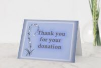 Professional Thank You Card For Memorial Donation  Sample