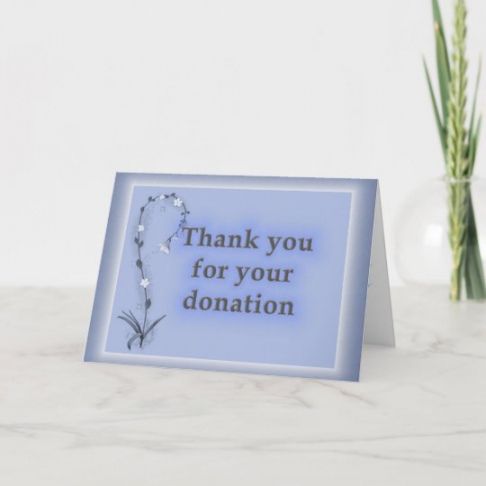 Professional Thank You Card For Memorial Donation  Sample