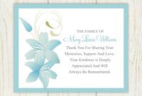 Professional Thank You Card For Memorial Donation Word