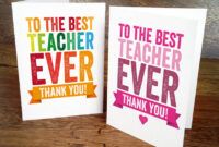 Professional Thank You Card For Science Teacher  Example