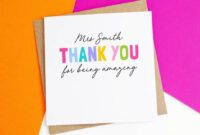 Professional Thank You Card For Spanish Teacher Excel Sample