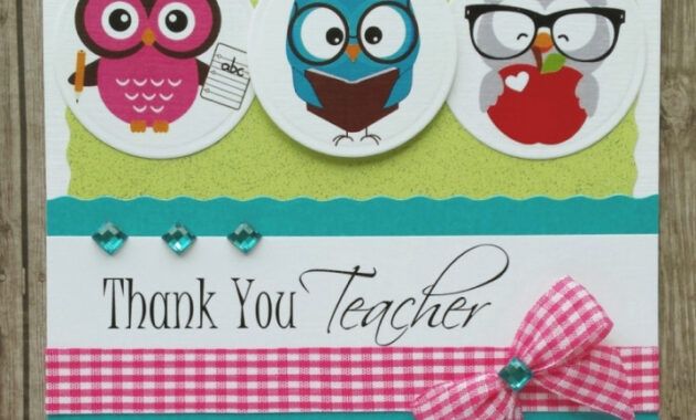 Professional Thank You Card For Teacher Appreciation Day Word Sample