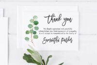 Thank You Card For Memorial Donation Pdf
