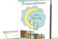 Editable Baby Boy Greeting Card Template Pdf