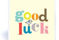 Good Luck Greeting Card Template Doc