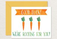 Good Luck Greeting Card Template Word