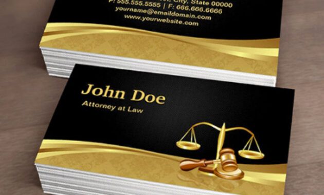 Professional Lawyer Business Card Template Word Example