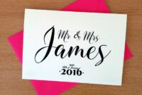 Professional Wedding Congratulations Card Template Word