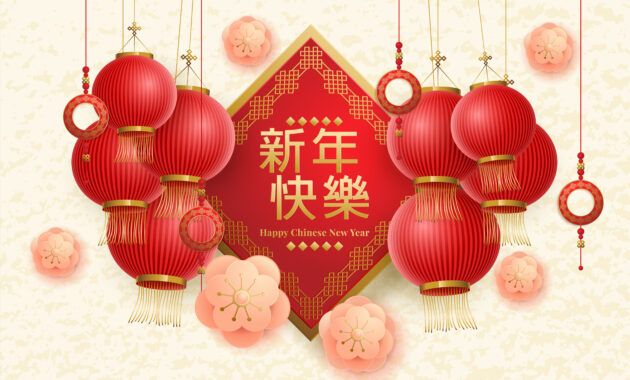 Costum Chinese New Year Greeting Card Template Word Sample