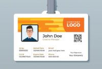 Costum Company Employee Card Template Word Example