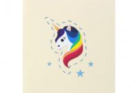 Costum Unicorn Greeting Card Template Doc Sample