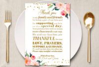 Costum Wedding Place Setting Thank You Card Template  Example