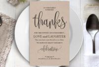 Costum Wedding Place Setting Thank You Card Template Word