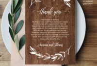 Costum Wedding Reception Thank You Card Template Word Example