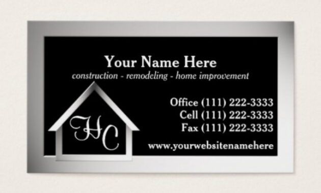 Free Home Improvement Business Card Template Pdf