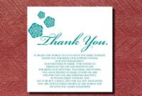 Free Wedding Place Setting Thank You Card Template Word Example