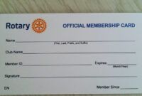 Printable Association Membership Card Template Word
