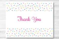 Printable Kid Birthday Thank You Card Template  Example