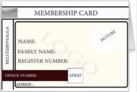 Professional Association Membership Card Template  Sample