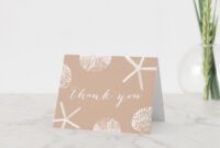 Professional Beach Theme Thank You Cards Doc Example