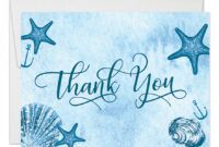 Professional Beach Theme Thank You Cards Excel Sample