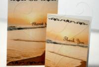 Professional Beach Theme Thank You Cards Word Example