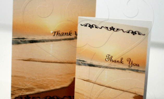 Professional Beach Theme Thank You Cards Word Example