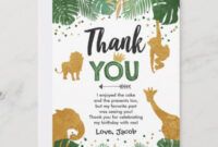 Professional Safari Theme Thank You Cards Doc Example