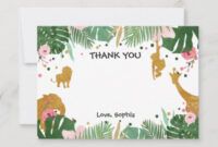 Professional Safari Theme Thank You Cards Word