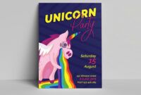 Professional Unicorn Greeting Card Template Word Sample