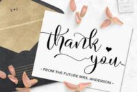 Professional Wedding Gift Thank You Card Template Excel