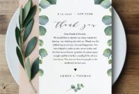 Professional Wedding Reception Thank You Card Template Excel