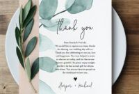 Professional Wedding Reception Thank You Card Template Excel