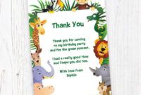 Safari Theme Thank You Cards Word