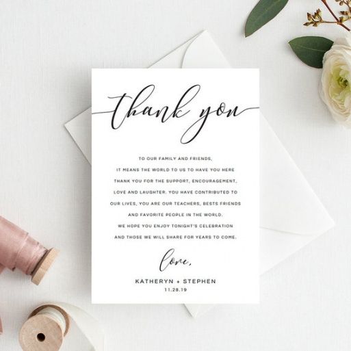 Wedding Gift Thank You Card Template
