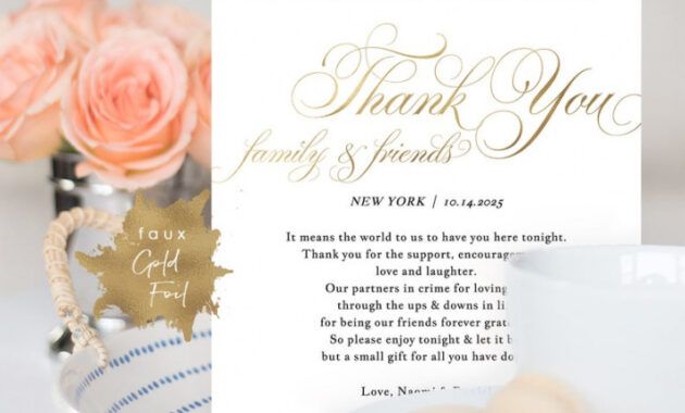 Wedding Place Setting Thank You Card Template  Example