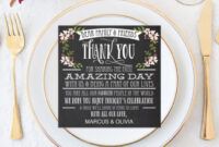 Wedding Place Setting Thank You Card Template Pdf Example