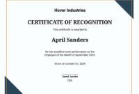 Associate Of The Month Certificate Template