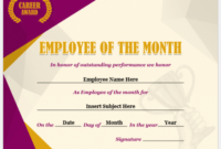 Associate Of The Month Certificate Template Excel Sample