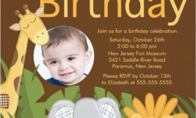 Best Jungle Theme Birthday Invitation Card Template Doc Sample