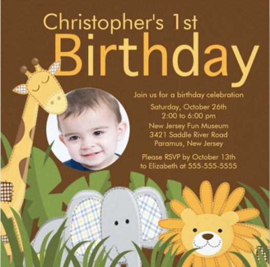 Best Jungle Theme Birthday Invitation Card Template Doc Sample