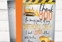 Construction Theme Thank You Cards Doc