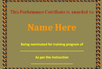 Costum Top Performer Certificate Template Doc Example