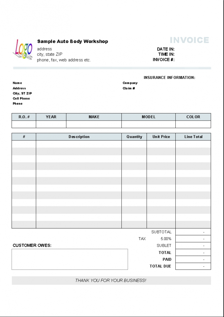 Editable Computer Service Receipt Template  Example