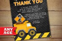 Editable Construction Theme Thank You Cards  Sample