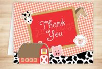 Editable Farm Theme Thank You Cards Doc