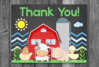 Editable Farm Theme Thank You Cards Doc