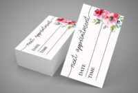 Editable Hairdressing Appointment Cards Template Word Sample