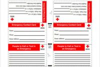 Editable Medical Emergency Card Template Excel Sample