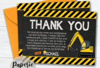 Free Construction Theme Thank You Cards